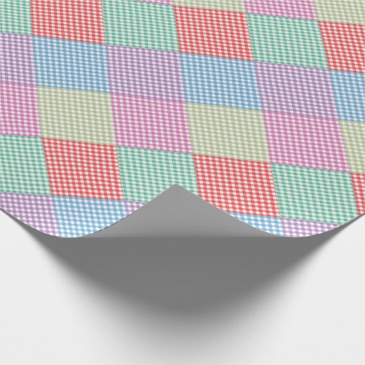 Angled Gingham Patchwork Geschenkpapier (Ecke)