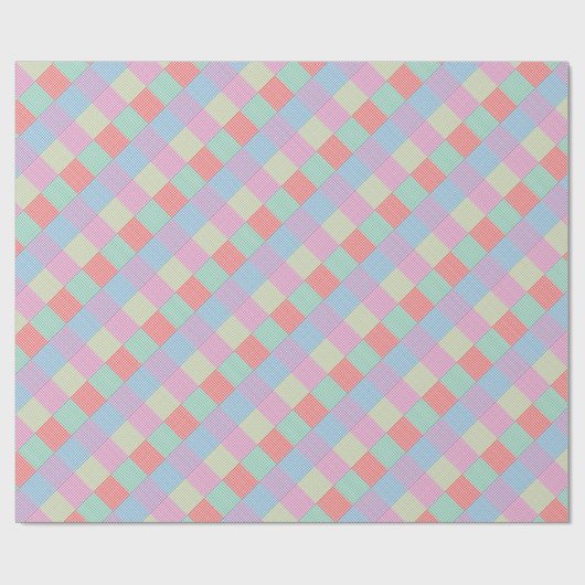 Angled Gingham Patchwork Geschenkpapier (Flach)