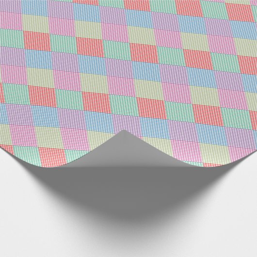 Angled Gingham Patchwork Geschenkpapier (Ecke)