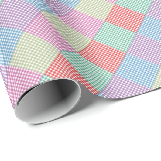 Angled Gingham Patchwork Geschenkpapier (Rolleneckpunkt)