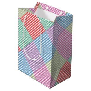Angled Gingham Patchwork Mittlere Geschenktüte