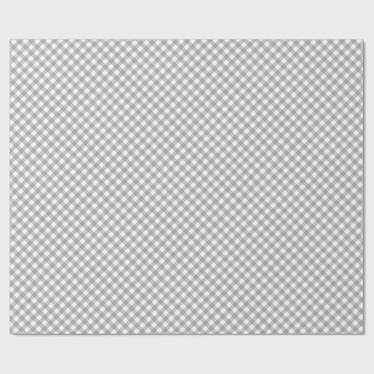 Angled Gray and White Gingham Geschenkpapier (Flach)