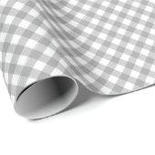 Angled Gray and White Gingham Geschenkpapier (Rolleneckpunkt)