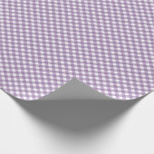 Angled Lavender und White Gingham Geschenkpapier (Ecke)
