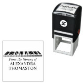 Angled Piano Keyboard Library Name Permastempel (Beispiel)