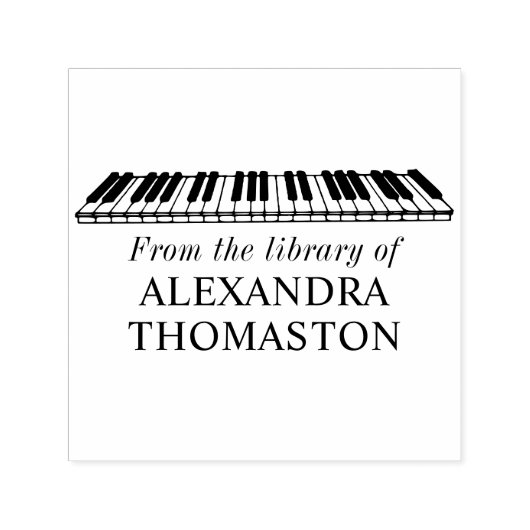 Angled Piano Keyboard Library Name Permastempel (Design)