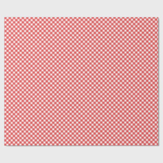 Angled Red und White Gingham Geschenkpapier (Flach)