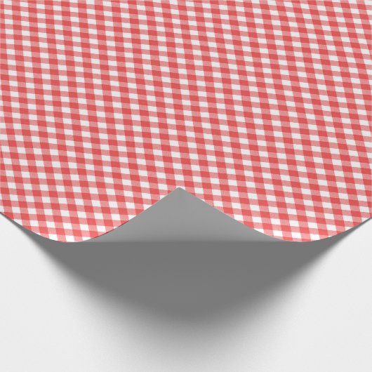 Angled Red und White Gingham Geschenkpapier (Ecke)