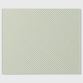 Angled Sage Green und White Gingham Geschenkpapier (Flach)