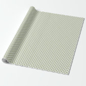 Angled Sage Green und White Gingham Geschenkpapier (Ungerollt)