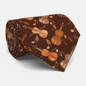 Angled Violins Musiknotens Neck Tie Krawatte (Gerollt)