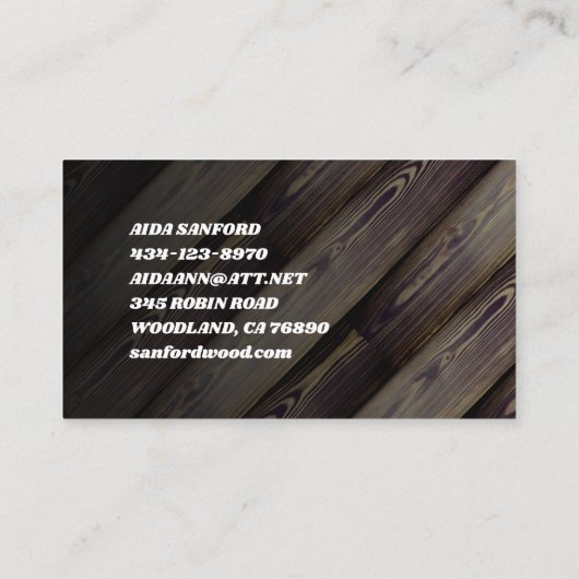 Angled Wood Tile Visitenkarte (Rückseite)