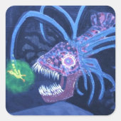 Angler2. Quadratischer Aufkleber (Vorderseite)