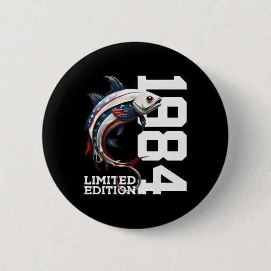 Angler 41. Geburtstag Fishing Limited Edition 1984 Button (Vorderseite)