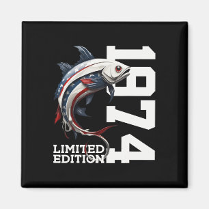 Angler 51. Geburtstag Fishing Limited Edition 1974 Magnet