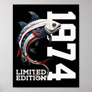 Angler 51. Geburtstag Fishing Limited Edition 1974 Poster