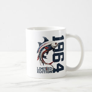Angler 61. Geburtstag Angeln Limited Edition 1964  Kaffeetasse