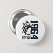 Angler 61. Geburtstag Angeln Limitierte Edition 19 Button (Vorne & Hinten)