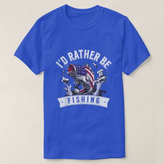 Angler American Flag I würde lieber 105 fischen  T-Shirt (Design vorne)