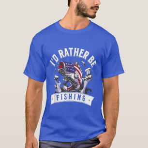Angler American Flag I würde lieber 105 fischen  T-Shirt