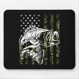 Angler Angelrüstung Vintage Amerikanische Flagge Mousepad