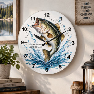 Angler-Angler-Ruhestandsgeschenk Andenken Große Wanduhr