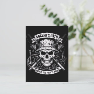 Angler-Eid – Zum Fischen geboren, zum Arbeiten gez Postkarte