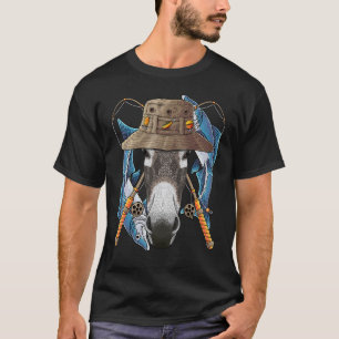 Angler Esel Outdoor Fischer Tier Süß Fliege F T-Shirt