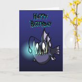 Angler-Fisch-Geburtstags-Karte Karte (Gelbe Blume)