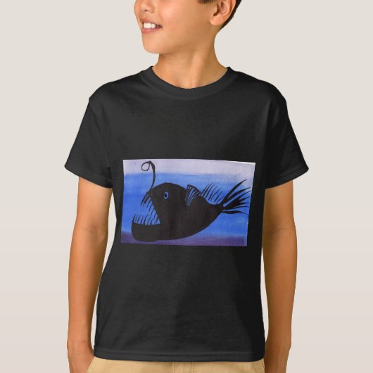 Angler-Fisch-Silhouette T-Shirt (Vorderseite)