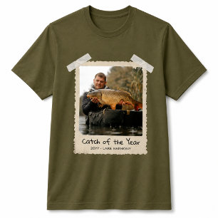 Angler-Foto-T-Shirt, Retro-Foto-Fischer T-Shirt
