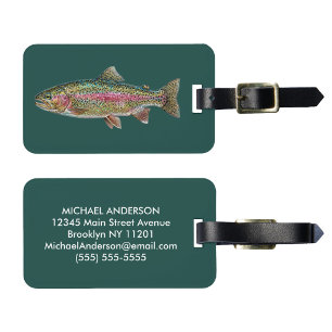 Angler-Gepäckanhänger – Forellen-Angel-Design   Gepäckanhänger