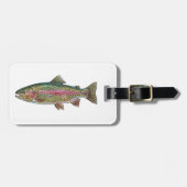 Angler-Gepäckanhänger – Forellen-Fischdesign Gepäckanhänger (Vorderseite horizontal)