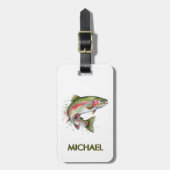 Angler-Gepäckanhänger – Regenbogenforellendesign Gepäckanhänger (Vorderseite vertikal)