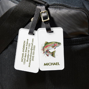 Angler-Gepäckanhänger – Regenbogenforellendesign   Gepäckanhänger