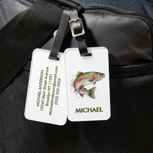 Angler-Gepäckanhänger – Regenbogenforellendesign Gepäckanhänger