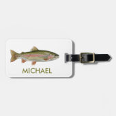 Angler-Gepäckanhänger – Regenbogenforellendesign   Gepäckanhänger (Vorderseite horizontal)