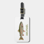 Angler-Gepäckanhänger – Regenbogenforellendesign   Gepäckanhänger (Vorderseite vertikal)