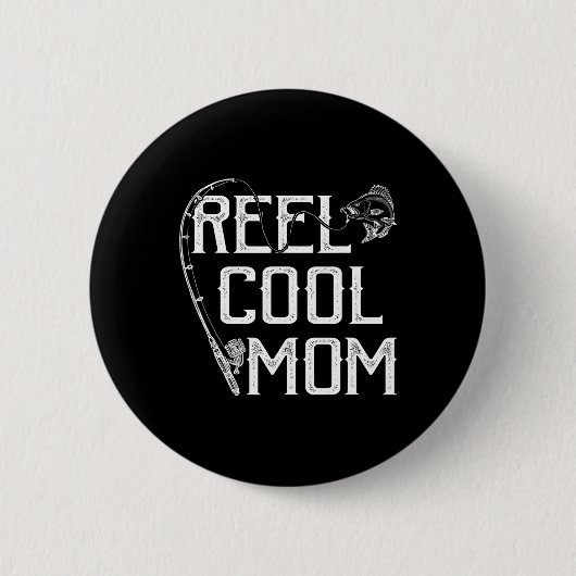 Angler-Geschenk Rolle Coole Mutter Fischer Preis L Button (Vorderseite)