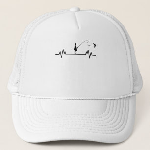 Angler Heartbeat Angelfischen Funny Fishing-Gesche Truckerkappe