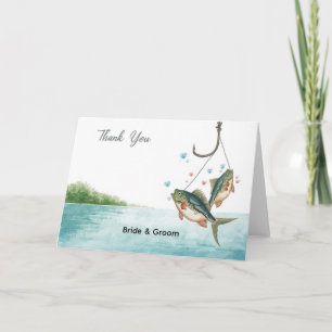 Angler-Hochzeit Aquarell Danke-Karte Dankeskarte
