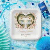 Angler-Hochzeit mit Rute und Blumen  Pappteller (Party)