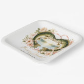 Angler-Hochzeit mit Rute und Blumen  Pappteller (Gewinkelt)