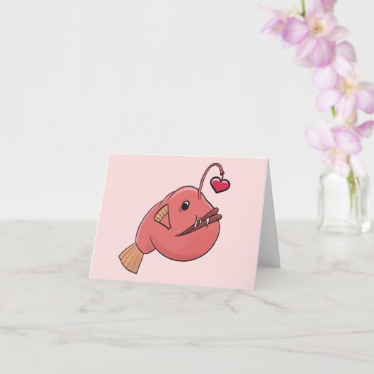 Angler in Liebe Karte (Orchidee)