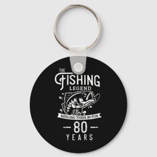 Angler-Legende 80 Jahre altes Geburtstagsgeschenk Schlüsselanhänger