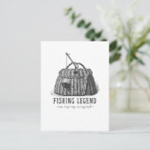 Angler-Legende Vintage-Köderbox Postkarte (Stehend Vorderseite)