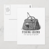 Angler-Legende Vintage-Köderbox Postkarte (Vorne/Hinten)