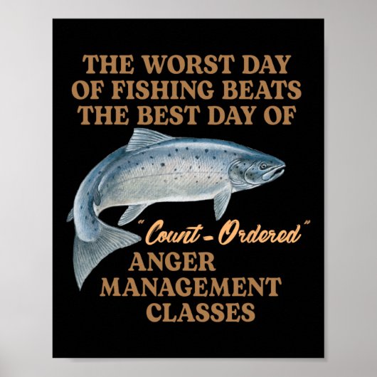 Angler Meme Schlimmster Tag des Fischens übertriff Poster (Vorne)