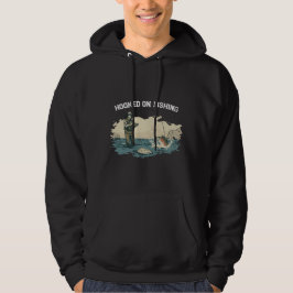 Angler mit Leidenschaft fürs Fischen im Vintage-St Hoodie