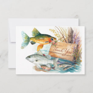 Angler mit Wasserfarben illustriert - Dankeskarten Dankeskarte